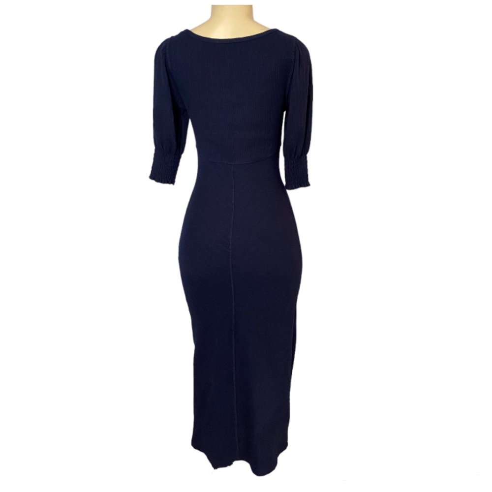 Betsey Johnson Women Navy Blue Oil Slick Bodycon Midi Dress size Small - Picture 6 of 9